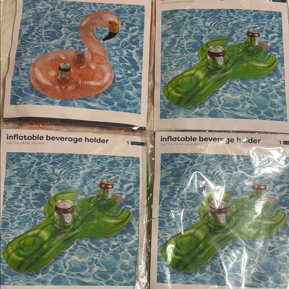 IKEA Pink and Green Party Favors Inflatable Drink Holders